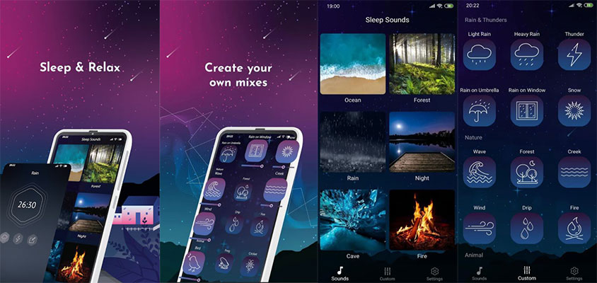  اپلیکیشن صدای طبیعت برای خواب Sleep Sounds