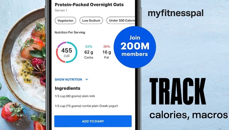 اپلیکیشن اندازه‌گیری کالری MyFitnessPal