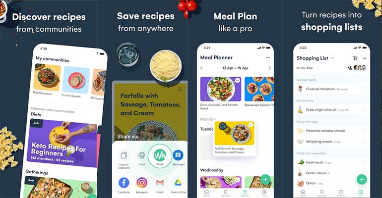 اپلیکیشن آشپزی و تقویم وعده‌های غذایی Whisk