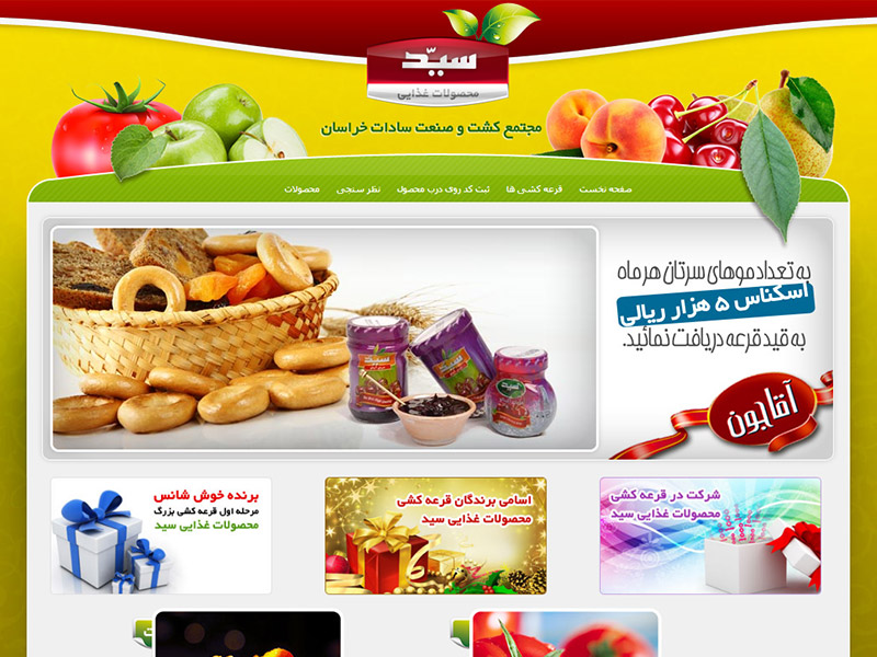 طراحی وب سایت محصولات غذایی سید 3