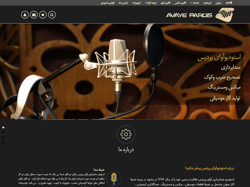 طراحی وب سایت استودیو آوای پردیس 1
