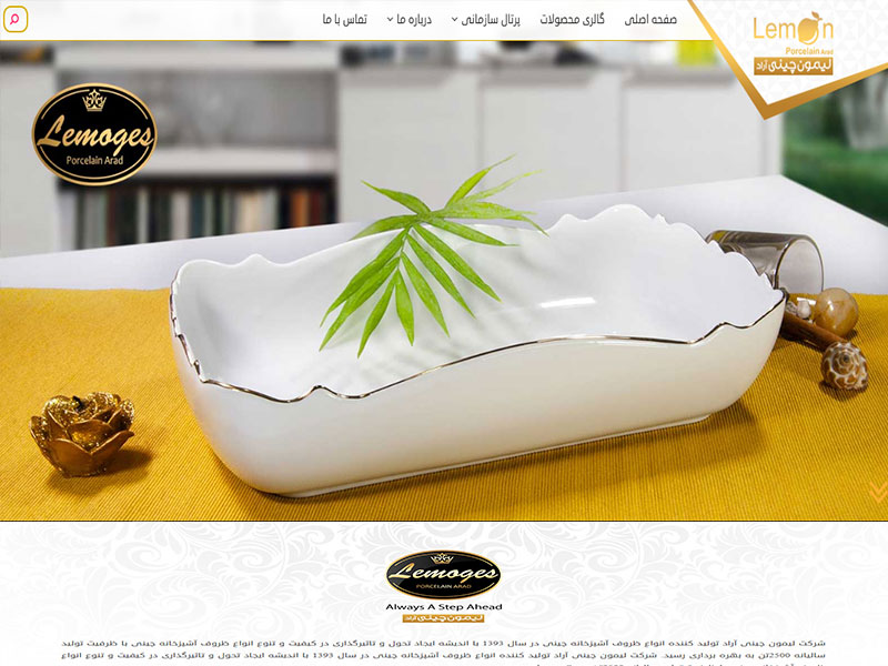 طراحی سایت شرکت لیمون چینی آراد 2
