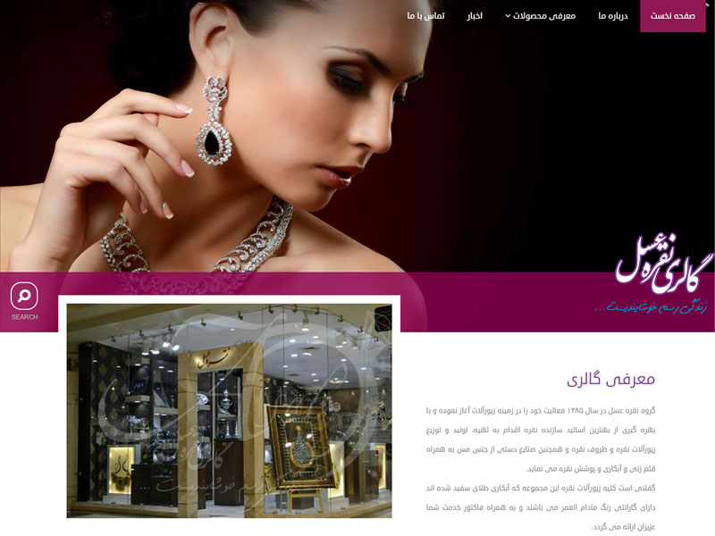 طراحی وب سایت شرکتی گالری نقره عسل 2
