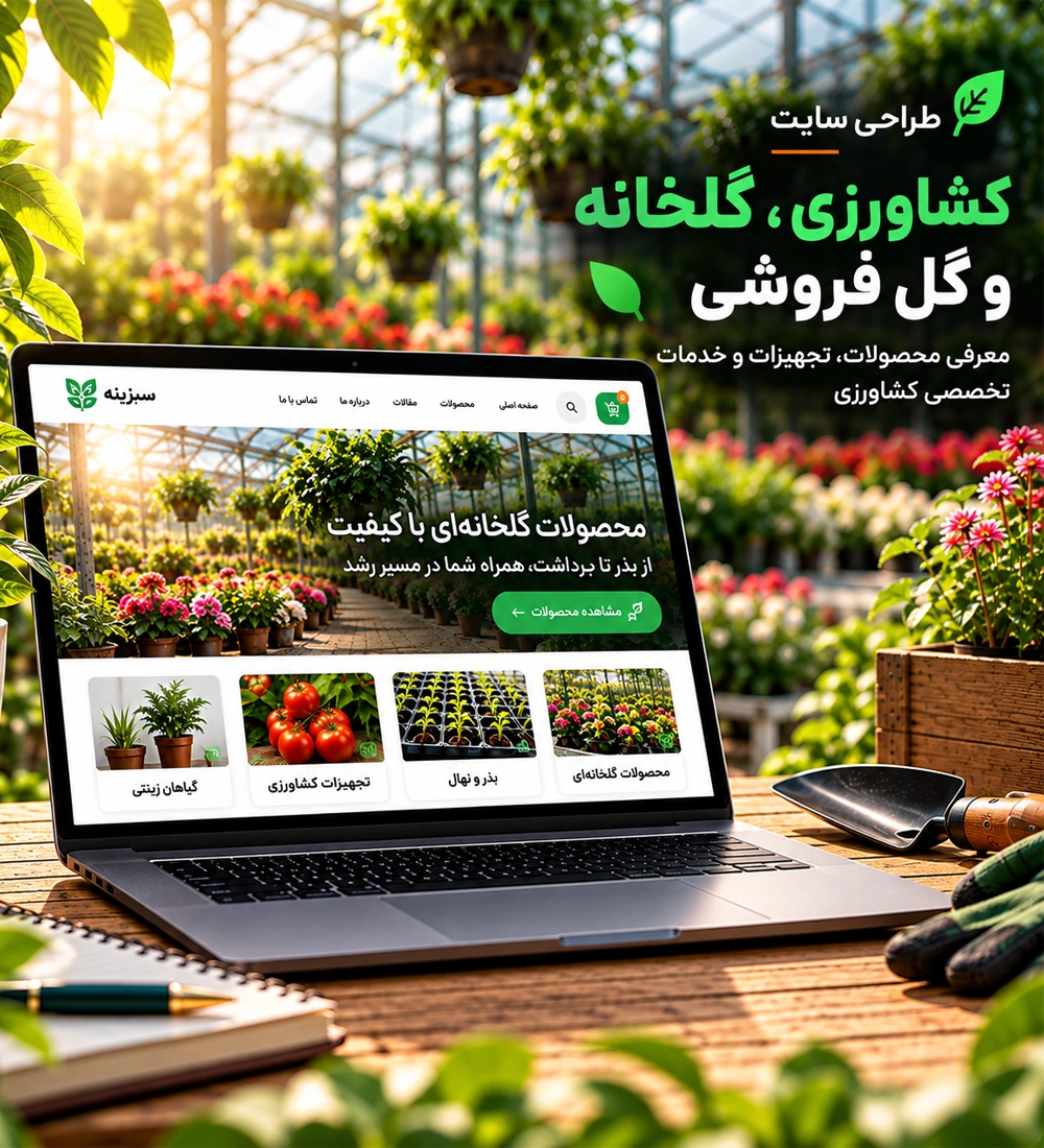 طراحی سایت کشاورزی و گلخانه