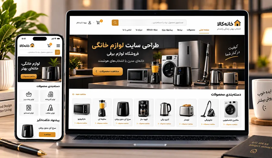 طراحی سایت فروشگاه لوازم خانگی
